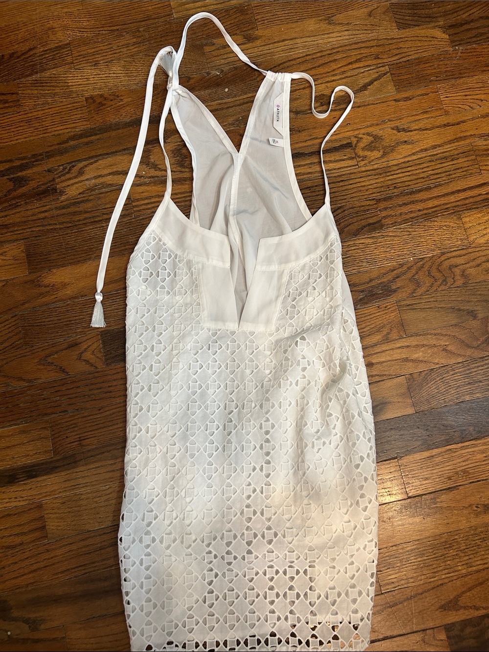 Athleta White Crochet Halter Swim Cover-Up Dress